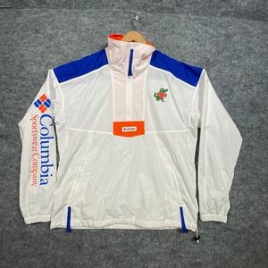 Columbia Florida Gators Windbreaker Mens Small White Blue Orange Quarter Zip